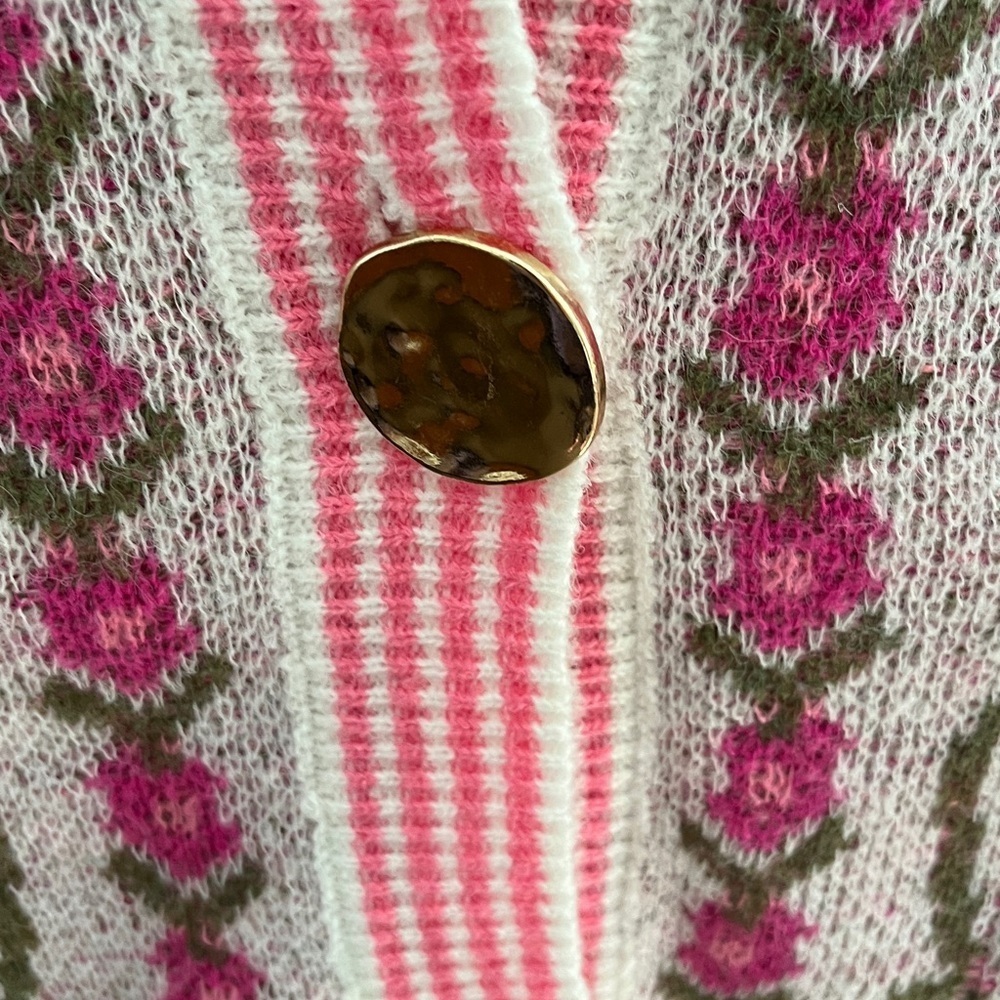 So Me Pink and White Patterned Sweater Size XL NWT - Picture 5 of 11
